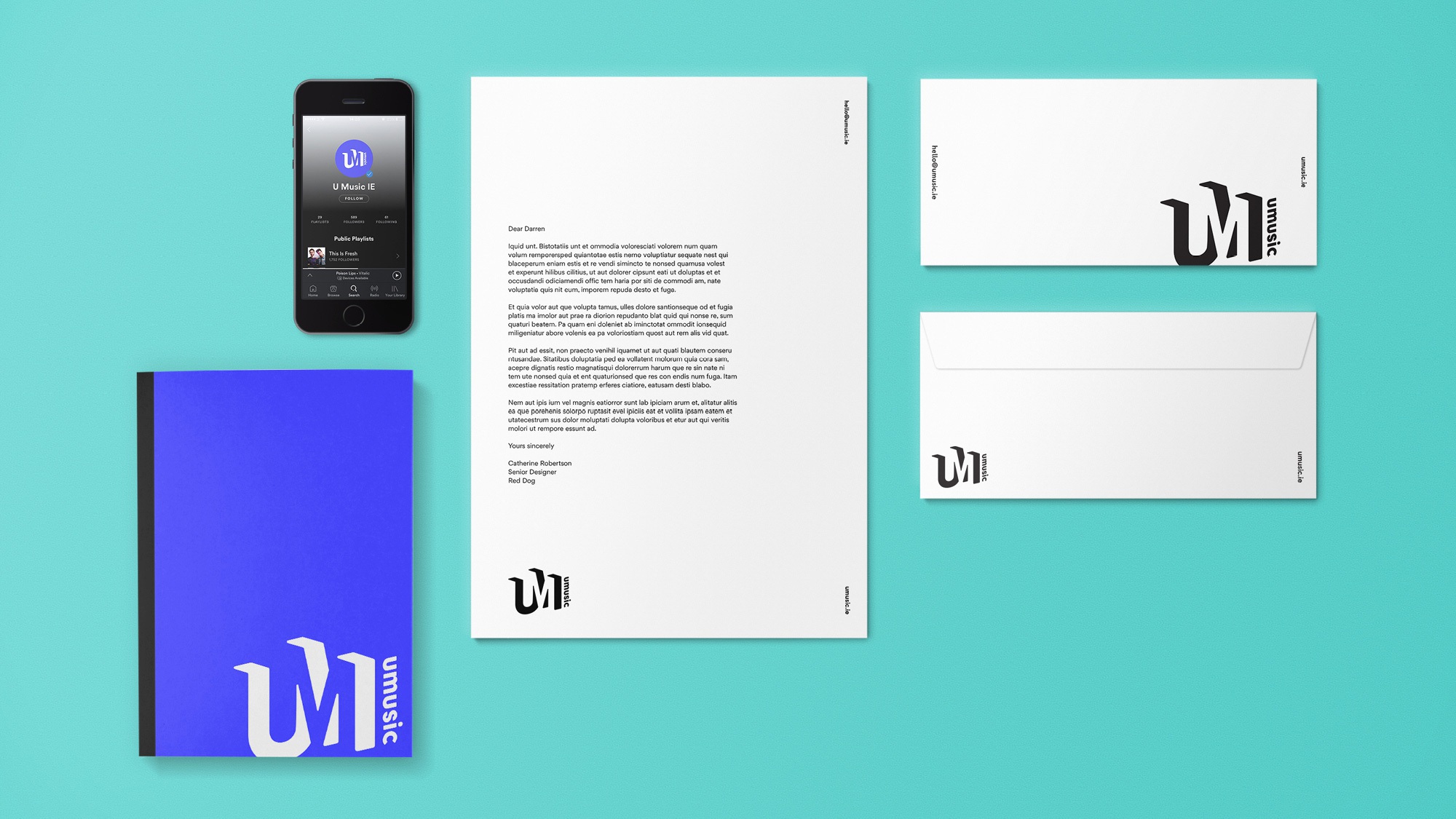 U Music Stationery 2000x1125px